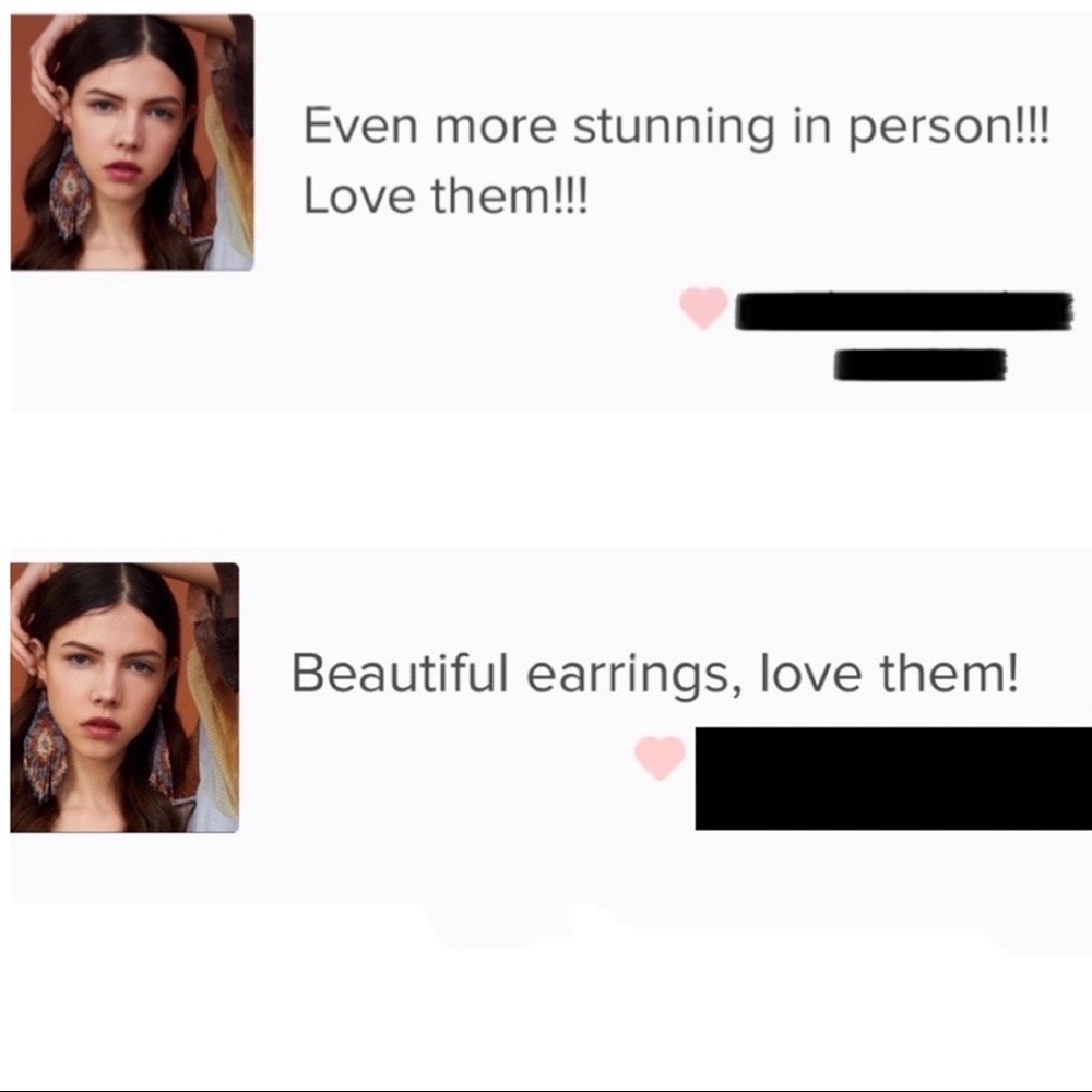 New Free People Beaded Boho Earrings - Picture 5 of 6